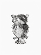 Брошь «Сова», цвет зелёно-белый в серебре - Фото 4