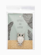 Брошь «Сова», цвет зелёно-белый в серебре - Фото 8