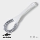 Щётка для чистки посуды и решёток-гриль Raccoon, круг, 19×5,5х2 см, цвет белый - фото 11569696