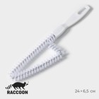 Щётка для чистки посуды и решёток-гриль Raccoon, треугольник, 24×6.5×1.5 см, белая - Фото 1