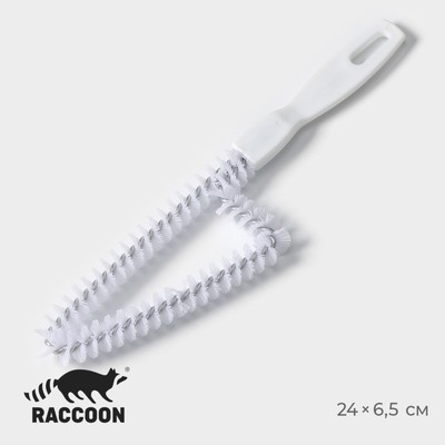 Щётка для чистки посуды и решёток-гриль Raccoon, треугольник, 24×6,5х1,5 см, цвет белый