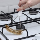 Щётка для чистки посуды и решёток-гриль Raccoon, металлическая щетина, 23.5×11 см, белая - Фото 2