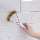 Щётка для чистки посуды и решёток-гриль Raccoon, металлическая щетина, 23.5×11 см, белая - Фото 3