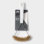 Щётка для чистки посуды и решёток-гриль Raccoon, металлическая щетина, 23.5×11 см, белая - Фото 6