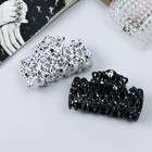 Крабик для волос «Эфи», паутинка, 9 см, чёрный, белый 9709018