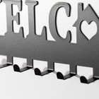 Крючки декоративные металл "Добро пожаловать. Дом" чёрный 1,9х32,9х8,2 см - фото 7903531