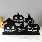Подсвечник металл на 5 свечей "Хэллоуин. Тыквы" чёрный 12,5х29,5х6 см - Фото 2