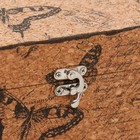 Шкатулка дерево кожзам под пробку "Бабочки и старинное письмо" 24х14х12 см - Фото 2