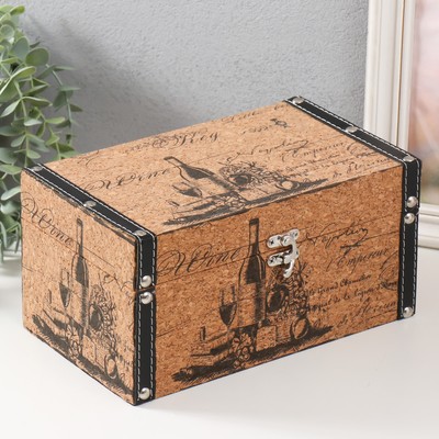 Шкатулка для украшений «Винная лавка», дерево и искусственная кожа, 24×14×12 см
