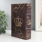 Шкатулка-книга дерево кожзам, стекло "Золотая корона" 4,3х12х18 см - Фото 4