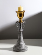 Металлический подсвечник на 1 свечу «Лучиано», серый с золотом, 16×16×42 см 9826647 - фото 16564336