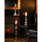 Подсвечник металл на 1 свечу "Сальватор" золото 18х18х66 см - фото 24544972