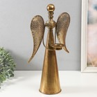 Подсвечник металл на 1 свечу "Ангел" состаренное золото 28х14,5х45 см - Фото 2