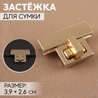 Застёжка для сумки, 3.9×2.6 см, цвет золотой - Фото 1