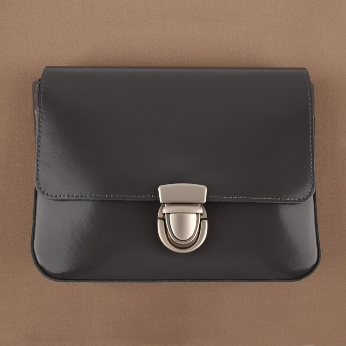 Застёжка для сумки, матовая, 3,5 × 4,7 см, цвет жемчужный серебряный