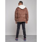 Куртка плюшевая мужская, размер 54, цвет коричневый - Фото 4