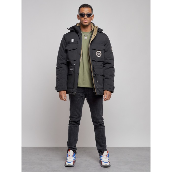 Куртка зимняя мужская, размер 48, цвет чёрный