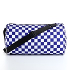 Сумка спортивная на молнии, регулируемый ремень, маленький размер, белая, синяя - Фото 5