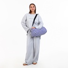 Сумка спортивная на молнии, регулируемый ремень, маленький размер, белая, синяя - Фото 2