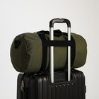 Сумка дорожная на молнии, наружный карман, держатель для чемодана, длинный ремень, цвет хаки - фото 11045532