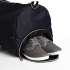 Сумка дорожная на молнии, наружный карман, отделение для обуви, длинный ремень, цвет синий - Фото 4