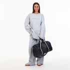 Сумка дорожная на молнии, отдел для обуви, наружный карман, длинный ремень, цвет серый - Фото 6