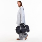 Сумка дорожная на молнии, отдел для обуви, наружный карман, длинный ремень, цвет серый - Фото 2