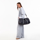 Сумка дорожная на молнии, отдел для обуви, наружный карман, длинный ремень, цвет серый - Фото 7