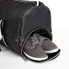 Сумка дорожная на молнии, наружный карман, отделение для обуви, длинный ремень, цвет серый - фото 7874228
