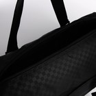 Сумка дорожная на молнии, наружный карман, держатель для чемодана, длинный ремень, цвет чёрный - фото 7874239