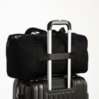 Сумка дорожная на молнии, наружный карман, держатель для чемодана, длинный ремень, цвет чёрный - фото 7874240