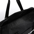 Сумка дорожная на молнии, наружный карман, держатель для чемодана, длинный ремень, цвет чёрный - фото 7874243