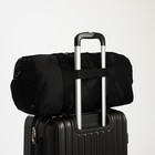 Сумка дорожная на молнии, наружный карман, отделение для обуви, держатель для чемодана, длинный ремень, цвет чёрный - фото 7874252