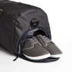 Сумка дорожная на молнии, наружный карман, отделение для обуви, держатель для чемодана, длинный ремень, цвет серый - фото 7874263