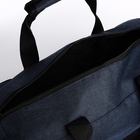 Сумка спортивная на молнии, боковой карман/сетка, длинный ремень, средний размер, цвет синий - фото 46335602