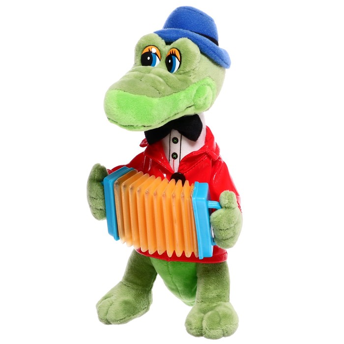 Мягкая игрушка «Крокодил Гена с аккордеоном», 21 см, звук - Фото 1