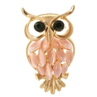 Брошь «Совушка», цвет розовый в золоте - Фото 1