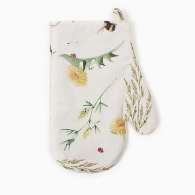 Варежка-прихватка Этель «Одуванчики», 20×27 см, 100% хлопок, саржа 178 г/м²