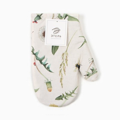 Варежка-прихватка Этель «Одуванчики», 20×27 см, 100% хлопок, саржа 178 г/м²