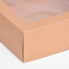 Коробка складная, крышка-дно, с окном, крафт, 25×25×7.5 см - Фото 3