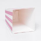 Упаковка для попкорна, розовые полосы, 8,5 х 8,5 х 16,5 см - Фото 3