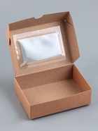 Коробка складная, крышка-дно, с окном, крафт, 14×10×4 см - Фото 3