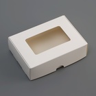Коробка складная, с окном, белый, 14×10×4 см - Фото 2