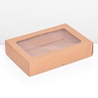 Коробка складная, крышка-дно, с окном, крафт, 30 х 20 х 6,5 см, - фото 3382682