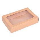 Коробка складная, крышка-дно, с окном, крафт, 30×20×6.5 см - Фото 2