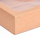 Коробка складная, крышка-дно, с окном, крафт, 30×20×6.5 см - Фото 3