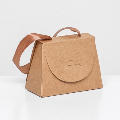 Коробка складная, с ручкой, крафт, 10×7.5×5 см