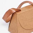 Коробка складная, с ручкой, крафт, 10×7.5×5 см - Фото 3