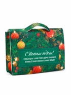 Банный набор в портфеле "С новым годом", зеленый - фото 809301147