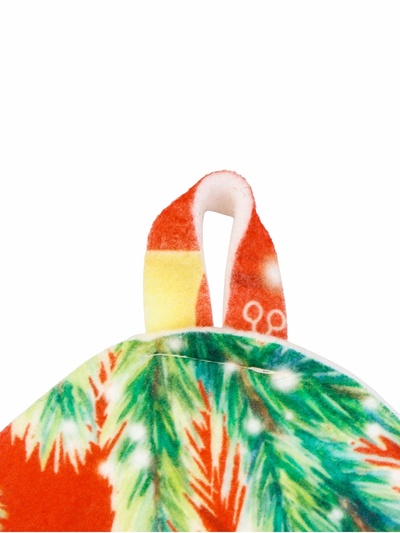 Набор для бани с принтом «С новым годом!», 5 предметов: шапка, рукавица, тапочки, коврик, портфель, красный, «Банная забава»